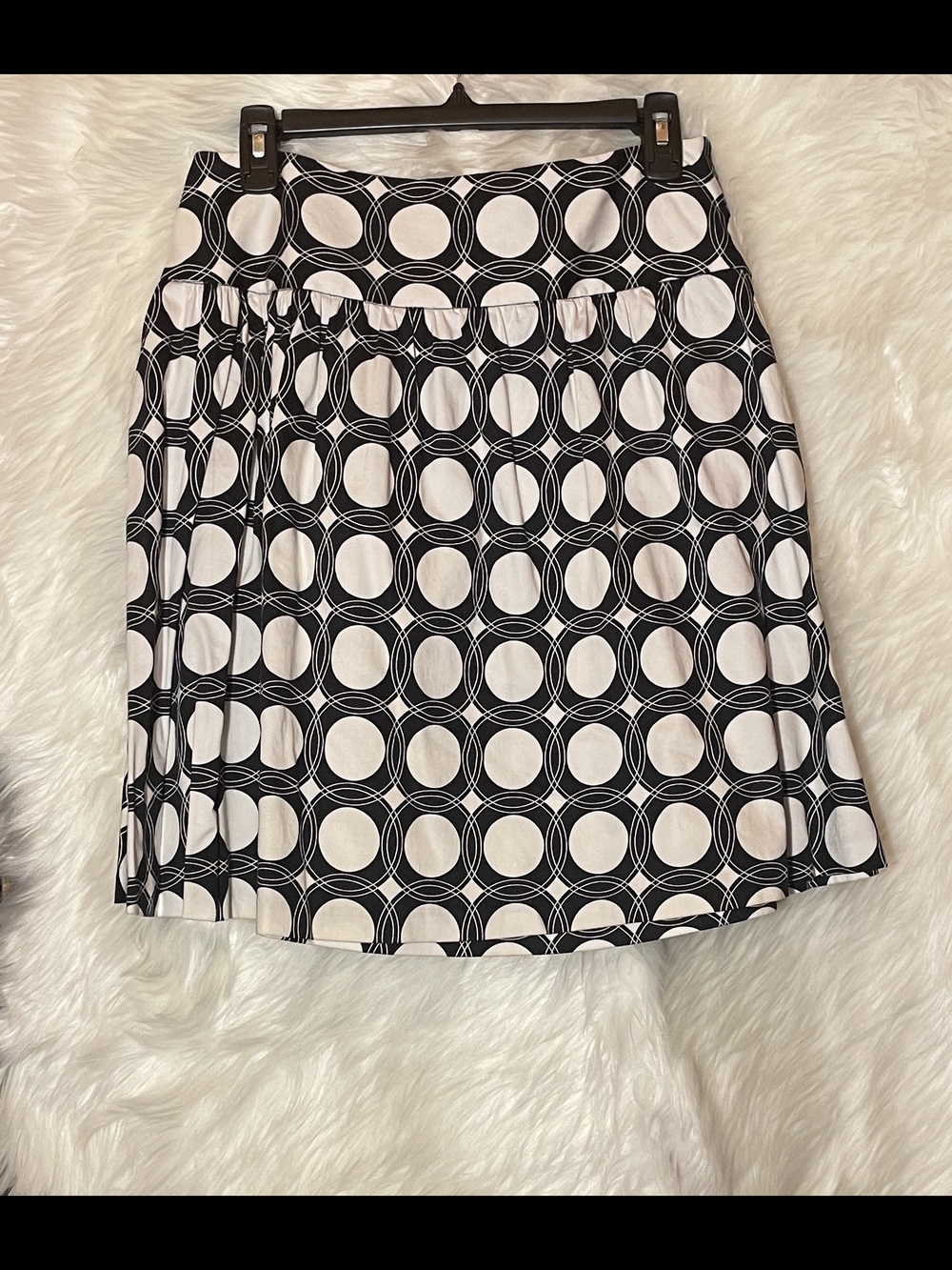 Black and White Geometric A-Line Skirt